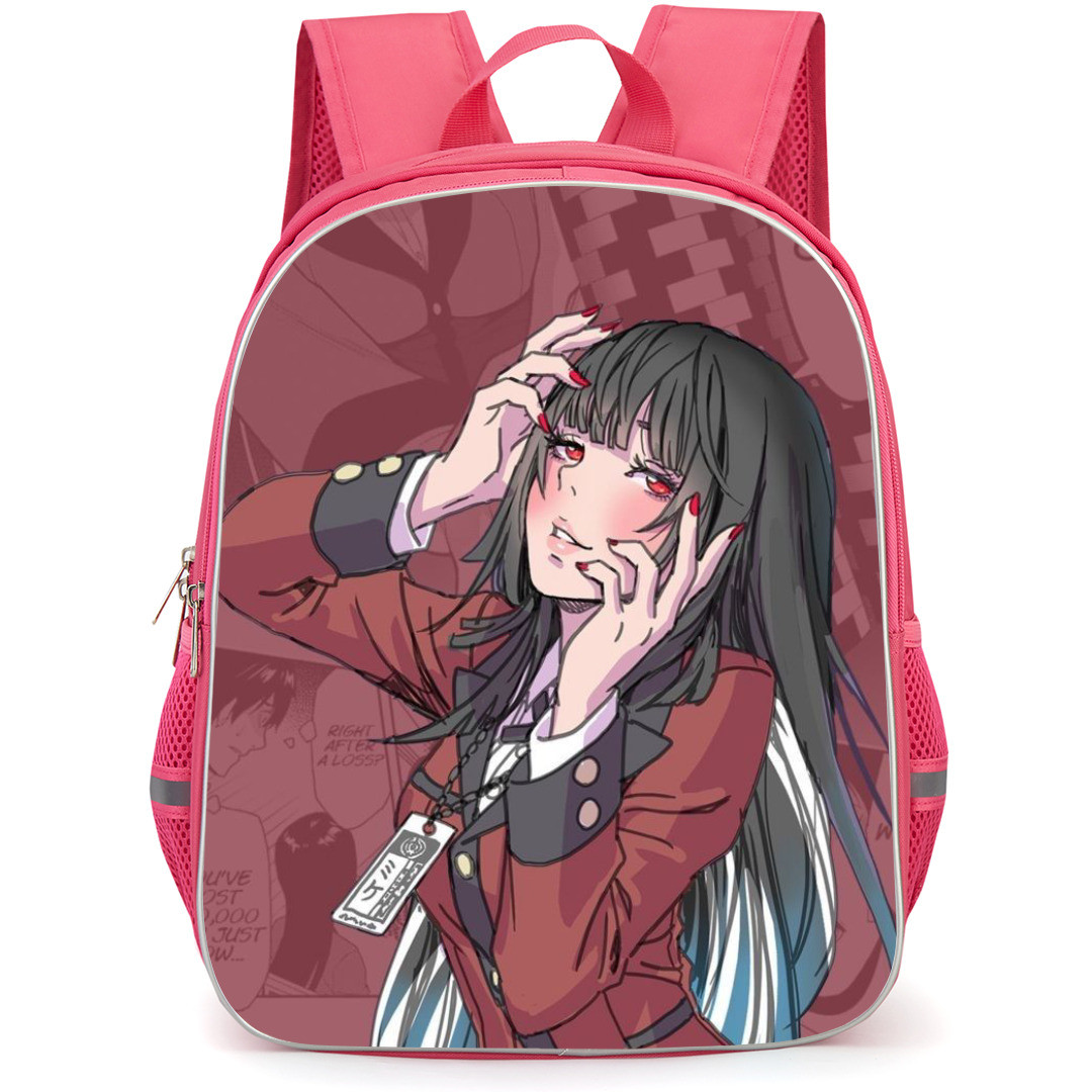 Kakegurui Yumeko Jabami Backpack StudentPack - Yumeko Jabami Cartoon Art Red Manga Background