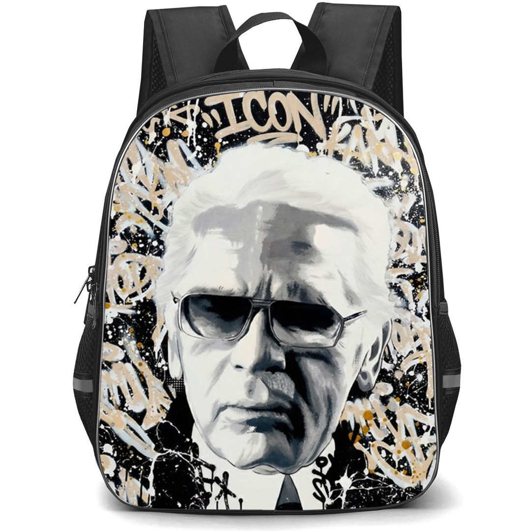 Karl Lagerfeld Backpack School Bag StudentPack - Avatar Spray Paint Portrait Pop Art