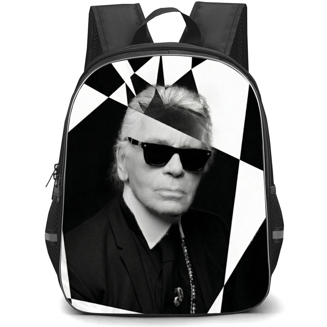 Karl Lagerfeld Backpack School Bag StudentPack - Fierce Black And White Portrait Poster