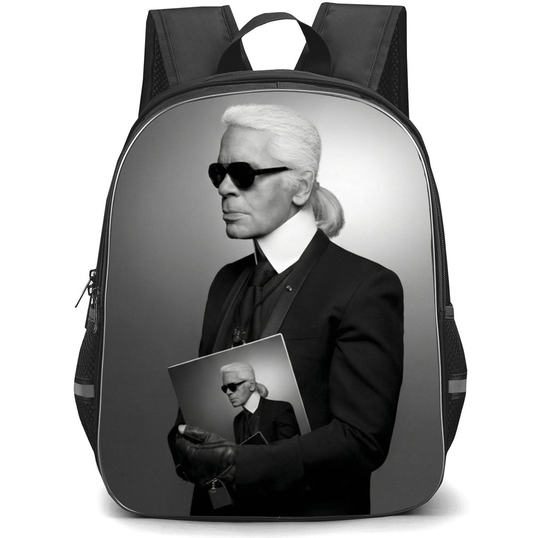 Karl Lagerfeld Backpack School Bag StudentPack - Grayscale Side Portrait
