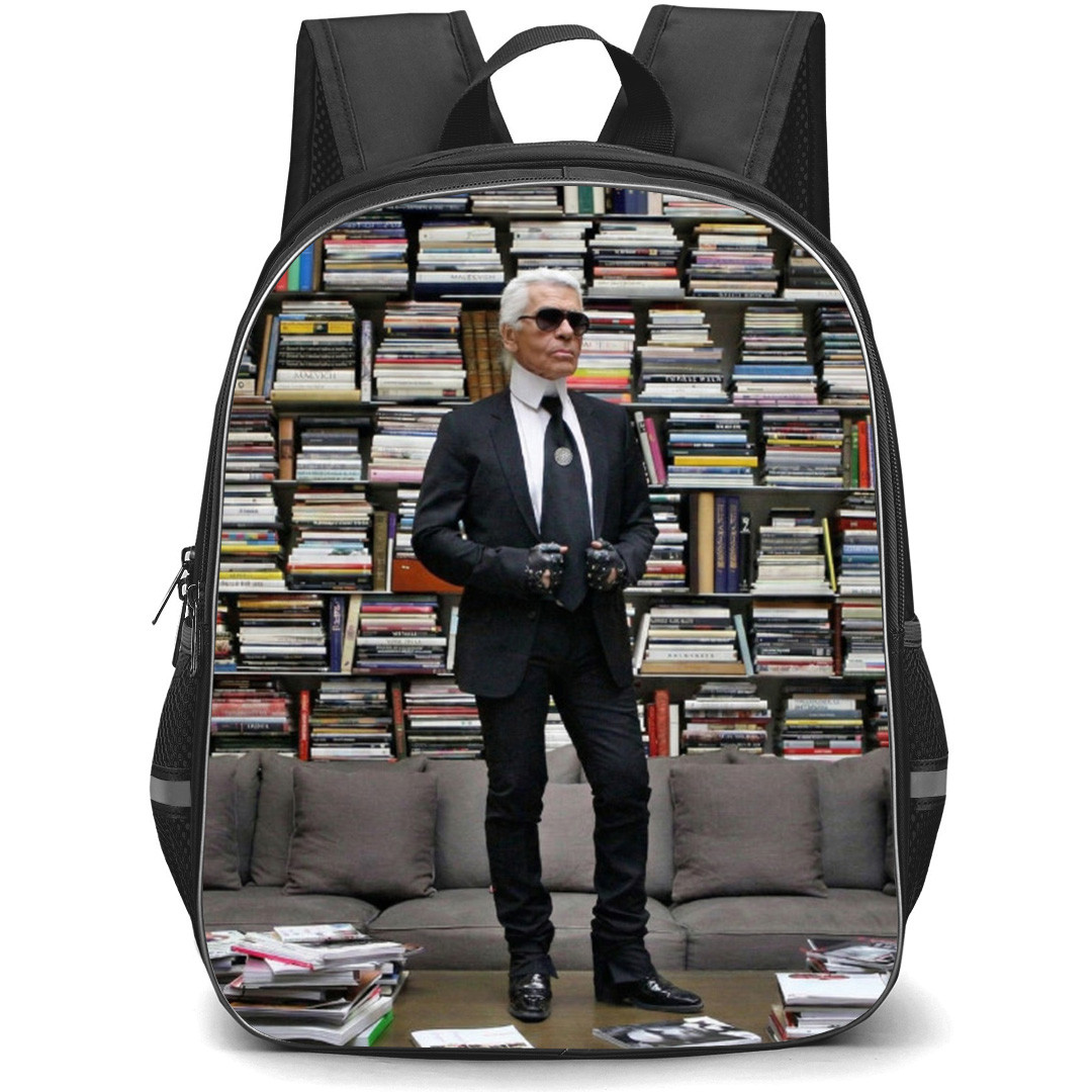 Karl Lagerfeld Backpack School Bag StudentPack - Library Fierce Portrait