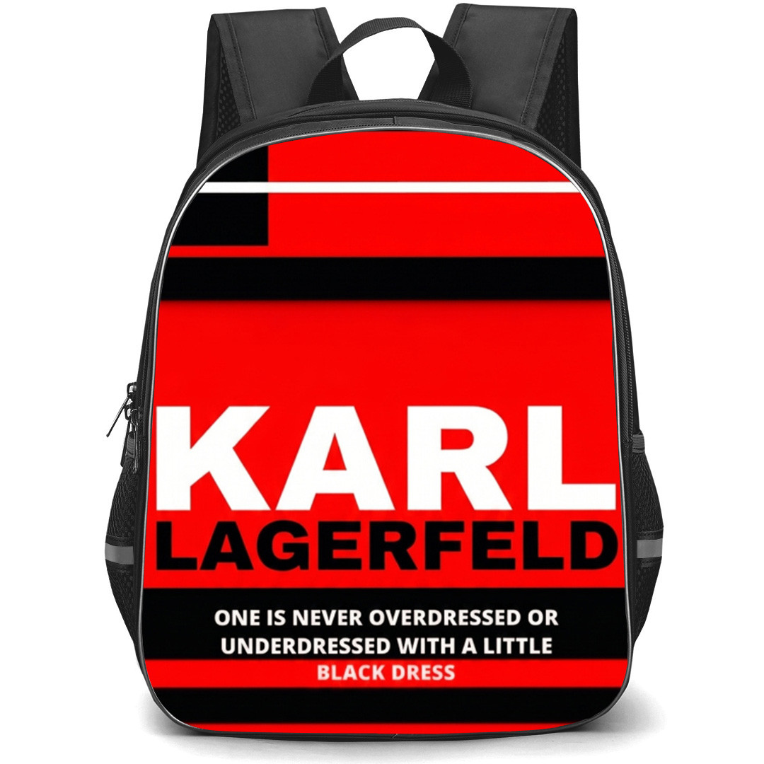 Karl Lagerfeld Backpack School Bag StudentPack - Phrase Abstract Red And Black Poster
