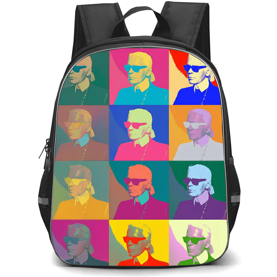 Karl Lagerfeld Backpack School Bag StudentPack - Portrait Color Inverted Collage