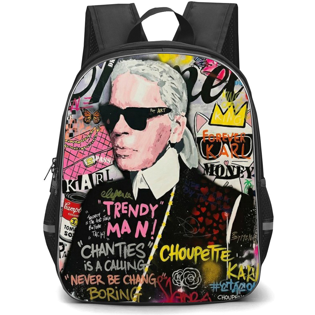 Karl Lagerfeld Backpack School Bag StudentPack - Trendy Man Pop Art Poster