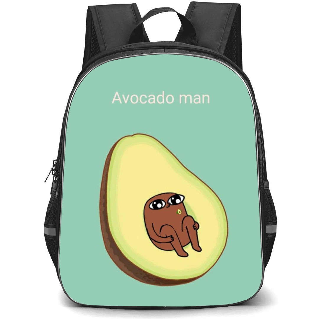 Ketnipz Backpack StudentPack - Ketnipz Avacado Illustration Art On Cyan Background