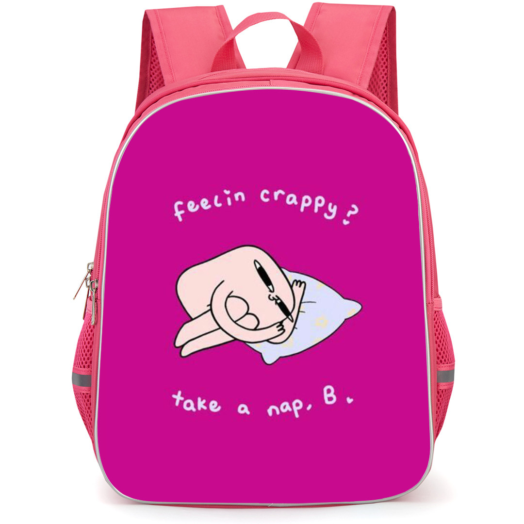 Ketnipz Backpack StudentPack - Ketnipz Feelin Crappy Take A Nap Minimalist Art On Pink Background