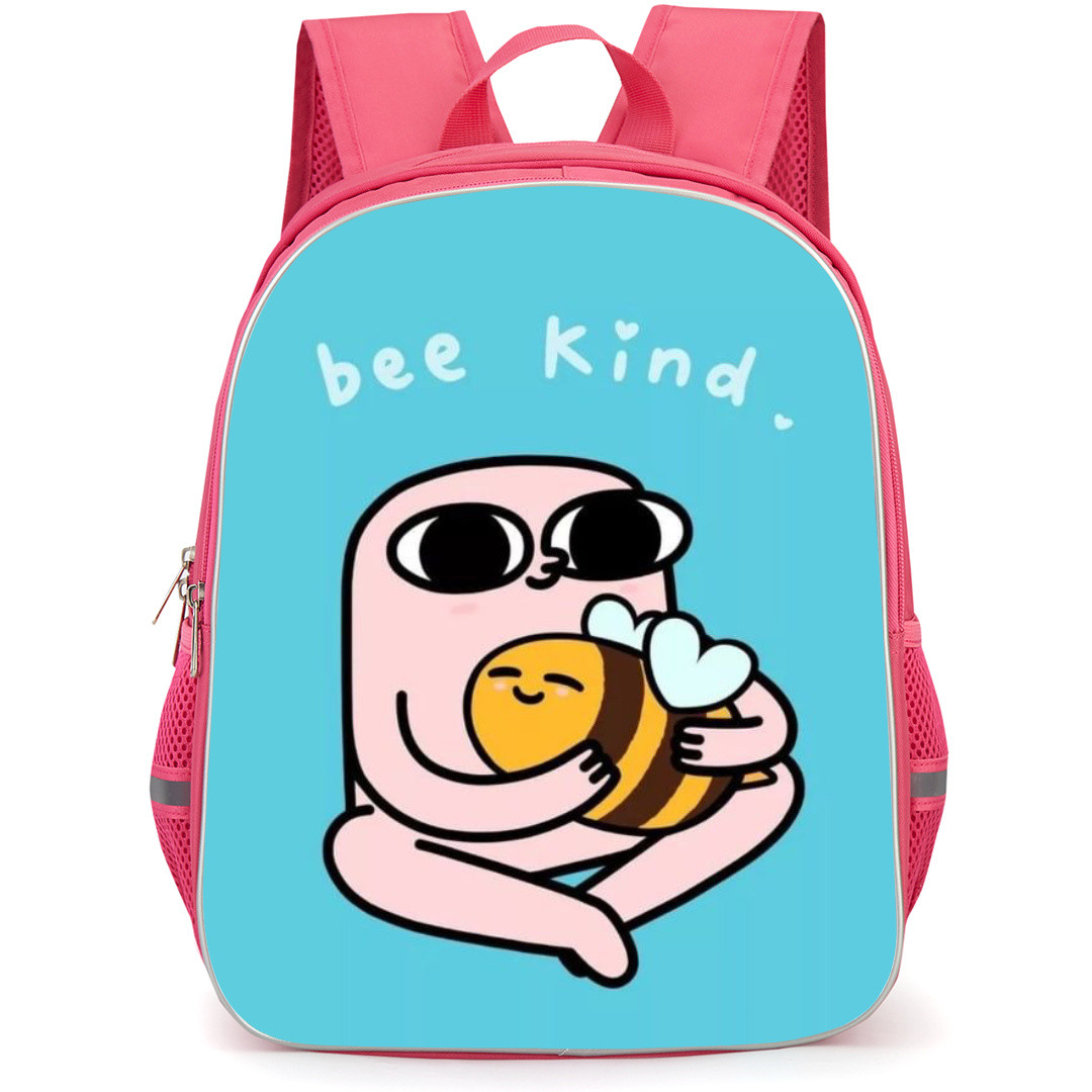 Ketnipz Backpack StudentPack - Ketnipz Holding Bee Cartoon Art On Skyblue Background