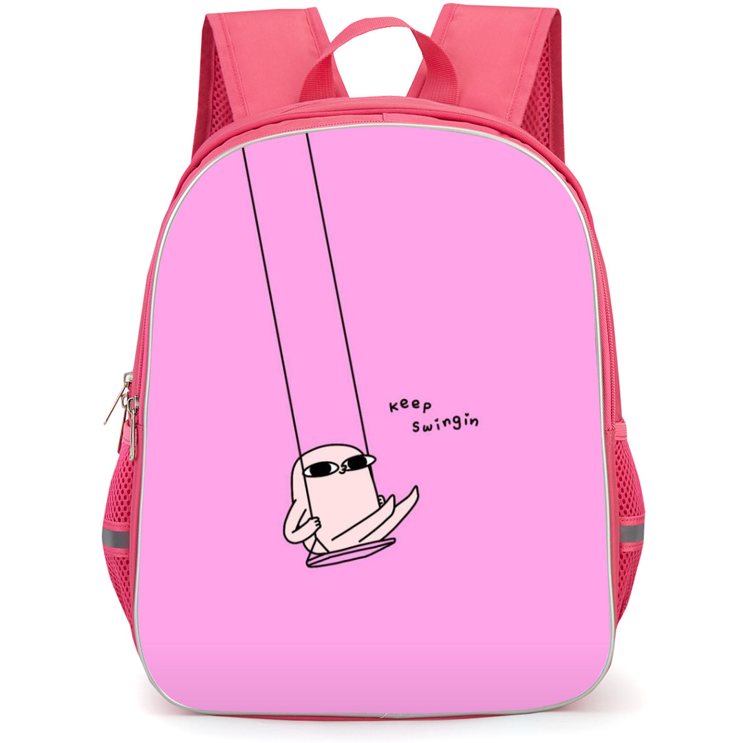 Ketnipz Backpack StudentPack - Ketnipz Keep Swingin Minimalist Art On Pink Background