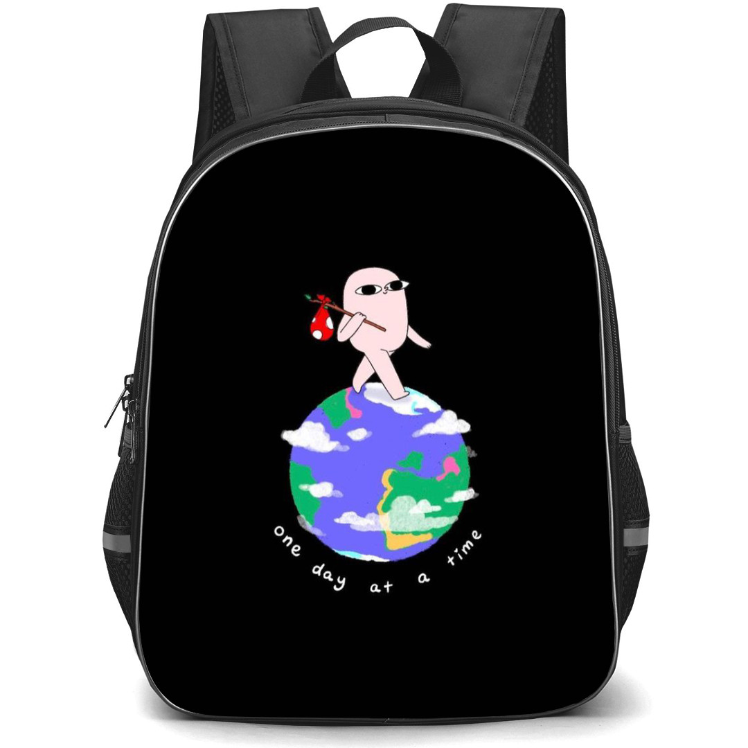 Ketnipz Backpack StudentPack - Ketnipz One Day At A Time Illustration Art On Black Background