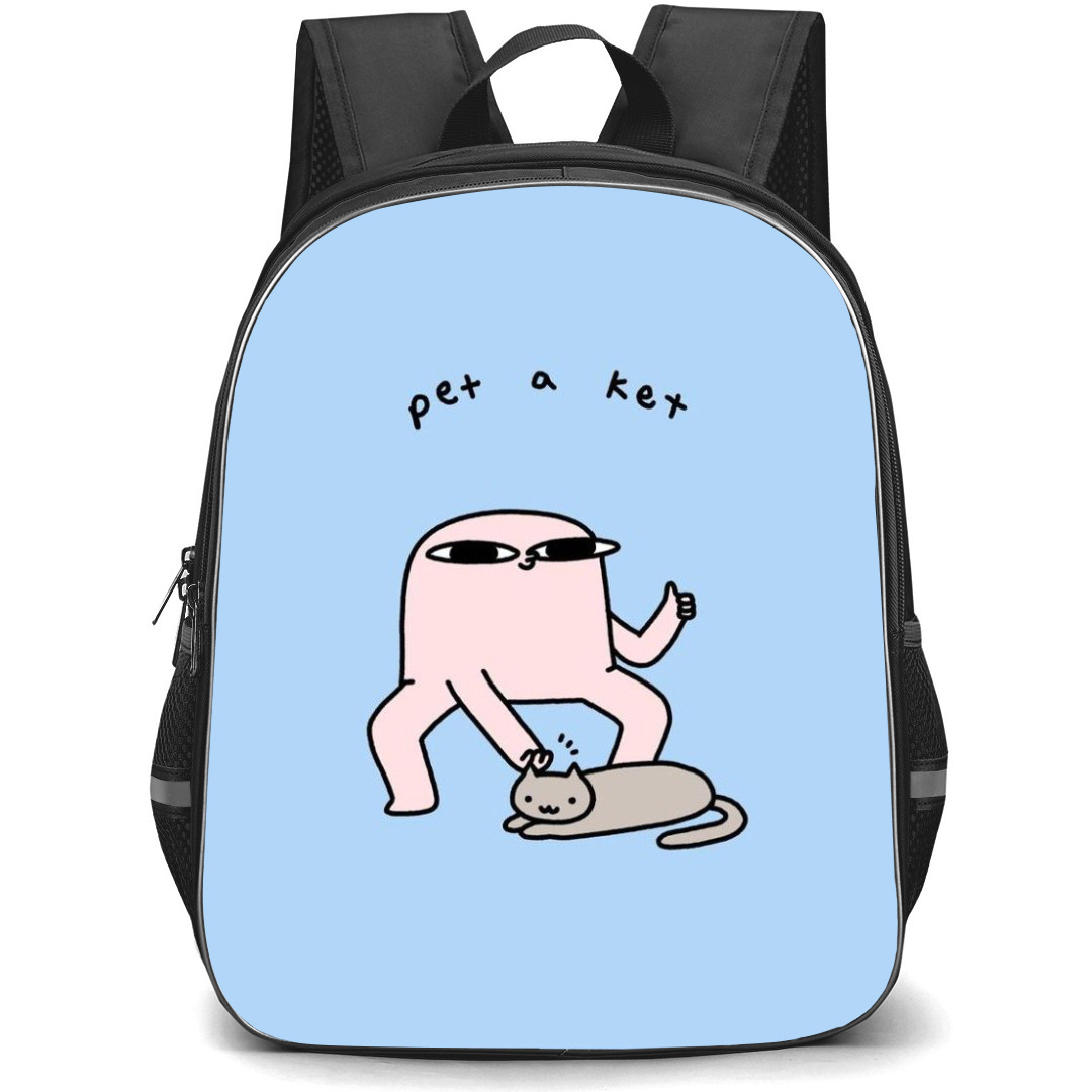 Ketnipz Backpack StudentPack - Ketnipz Pet A Ket Minimalist Art On Skyblue Background