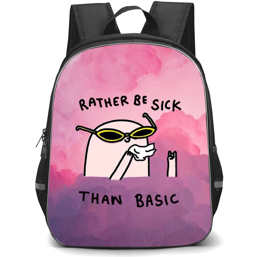 Ketnipz Backpack StudentPack - Ketnipz Rather Be Sick Than Basic Minimalist Art On Pink Cloud Background
