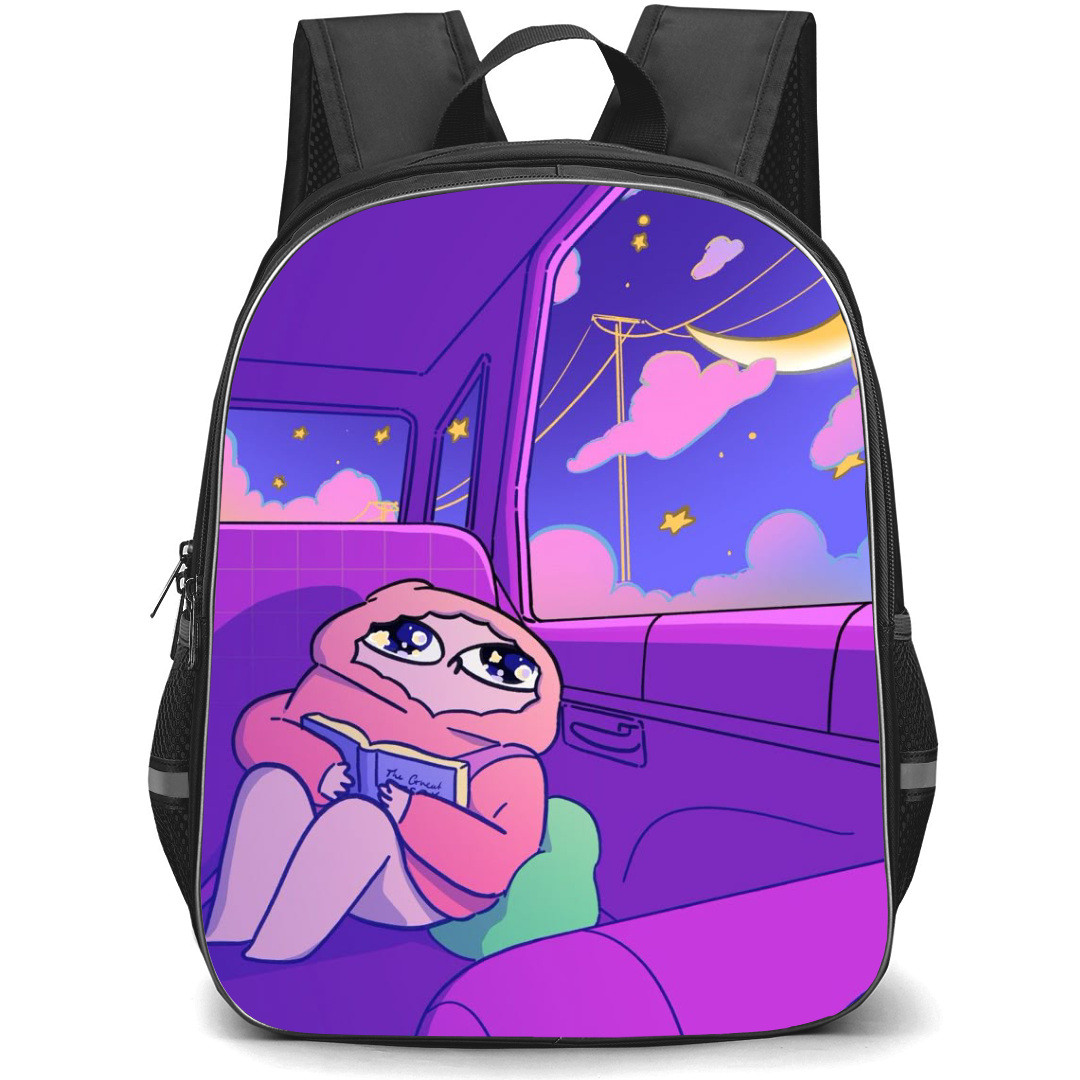 Ketnipz Backpack StudentPack - Ketnipz Reading Book Japanese Anime Purple Poster