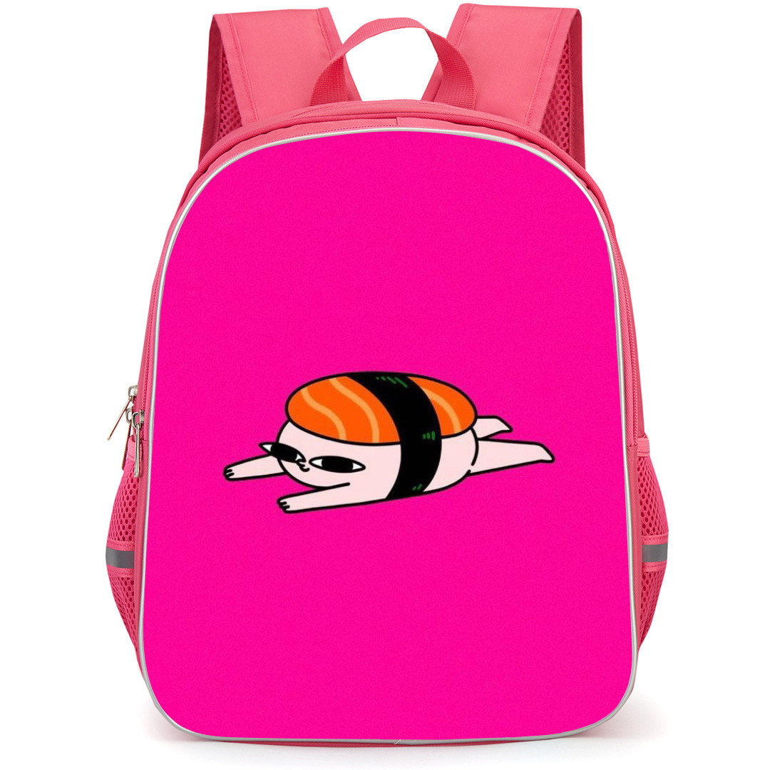 Ketnipz Backpack StudentPack - Ketnipz Sushi Foating On Pink Background