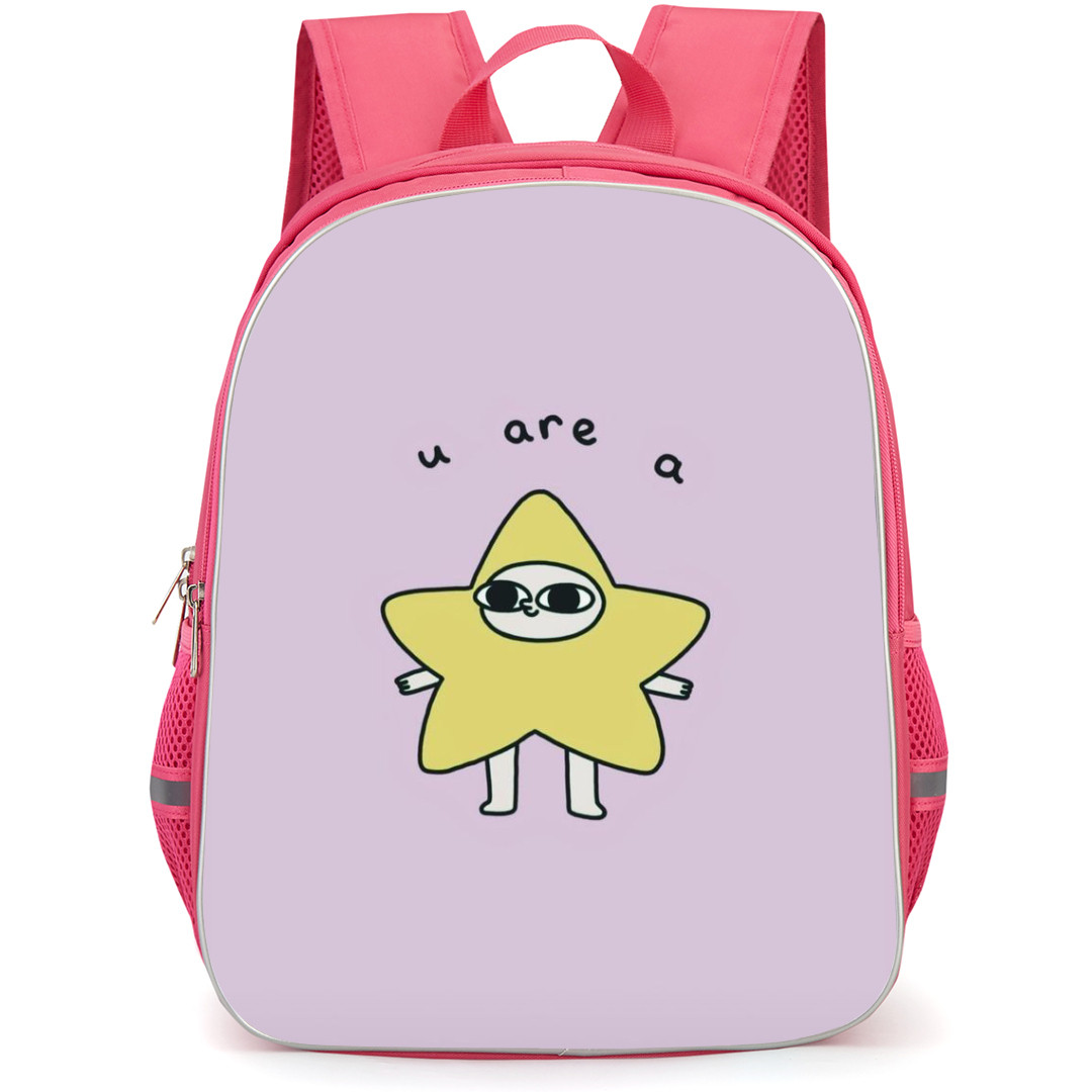 Ketnipz Backpack StudentPack - Ketnipz U Are A Star Minimalist Art On Pink Background