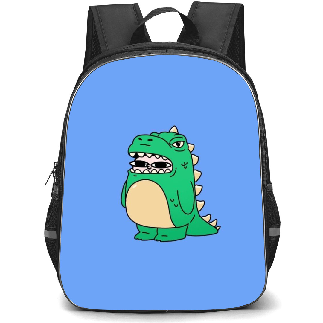 Ketnipz Backpack StudentPack - Ketnipz Wear Dinosaur Costume Cartoon On Blue Background