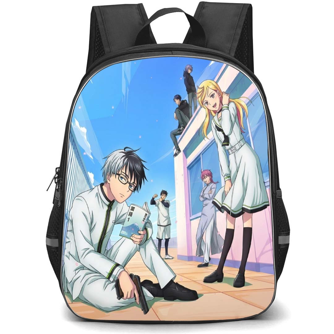 Kill Blue Backpack School Bag StudentPack - Kill Blue Characters Rooftop Portrait Poster