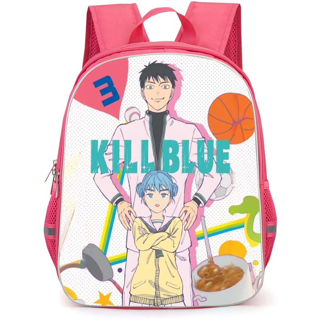 Kill Blue Backpack School Bag StudentPack - Juzo Ogami And Hinata Nekota Scrap Collage Series Poster