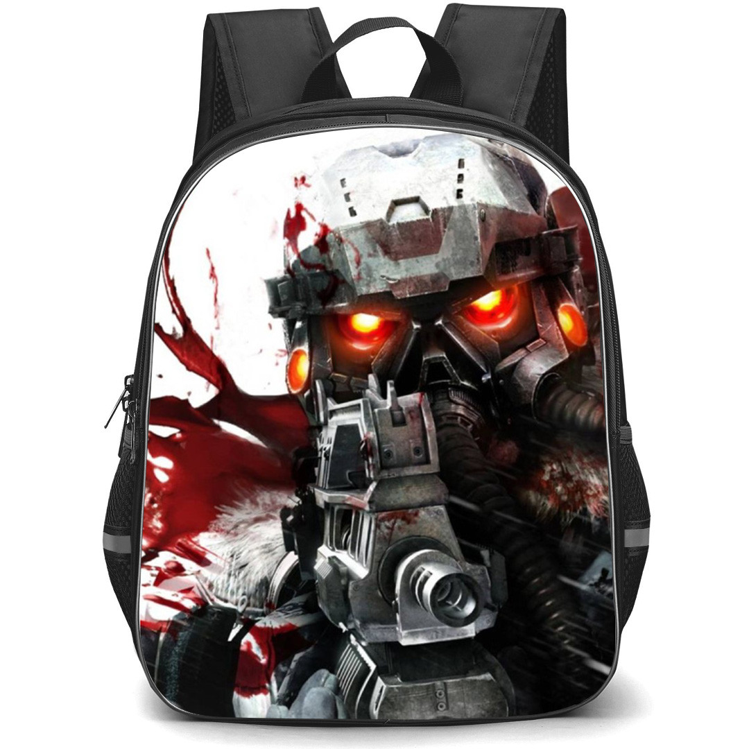 Killzone Backpack School Bag StudentPack - Killzone Helghast Holding Gun Splatter Art