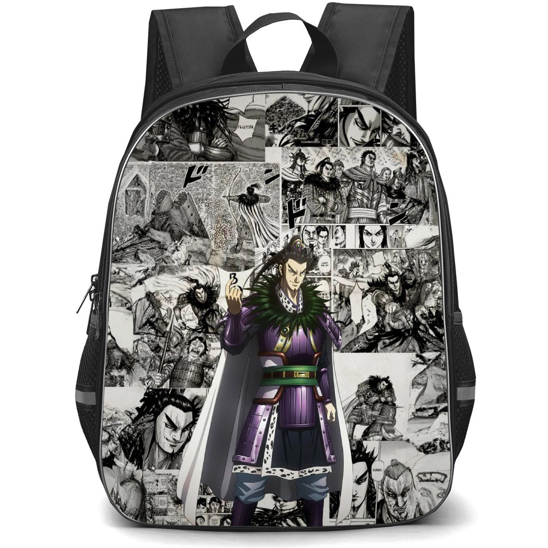 Kingdom Kan Ki Backpack School Bag StudentPack - Kan Ki Fierce Portrait Manga Background