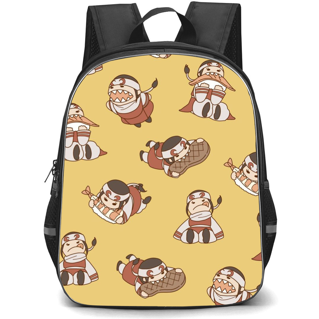 Kingdom Kyou Kai Backpack School Bag StudentPack - Kyou Kai Eating Meat Chibi Pattern