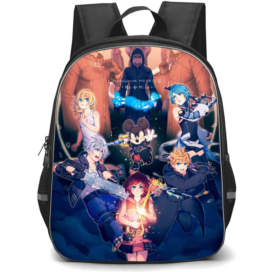 Kingdom Hearts Backpack StudentPack - Characters Fight Pose Dark Sky Background