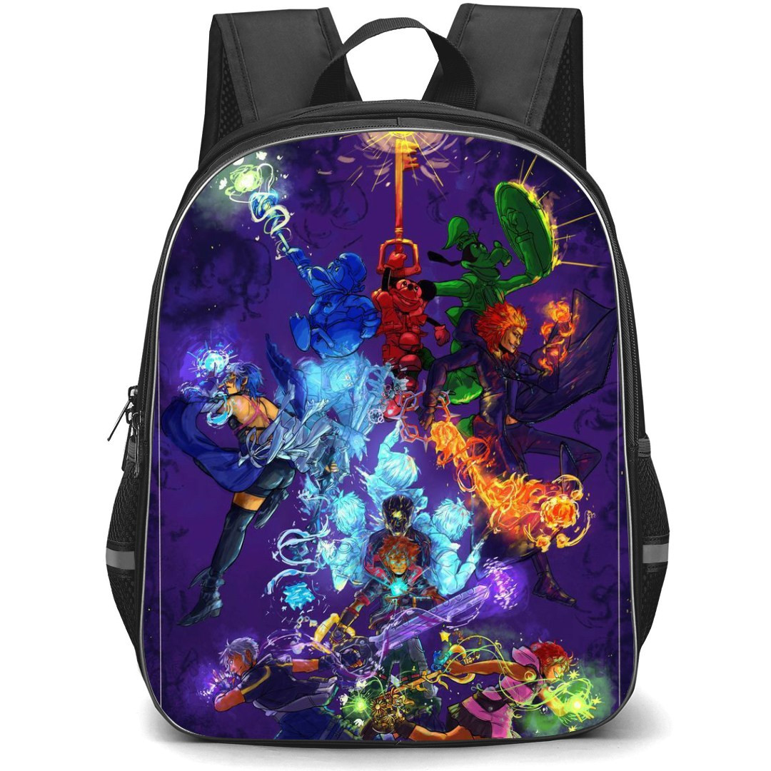 Kingdom Hearts Backpack StudentPack - Characters Glowing Weapons Purple Background
