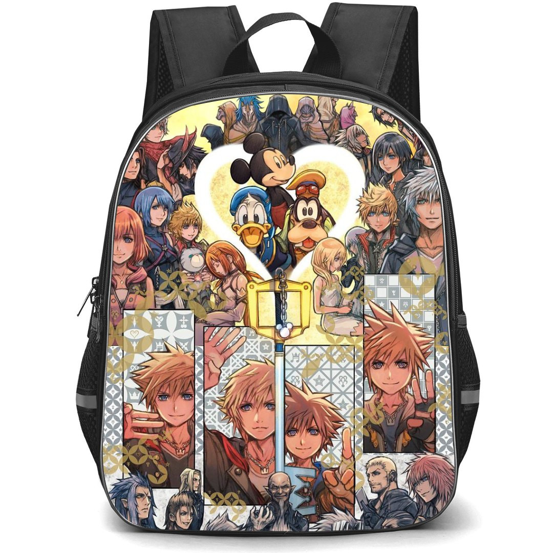 Kingdom Hearts Backpack StudentPack - Characters Yellow Clouds Background Vintage Art