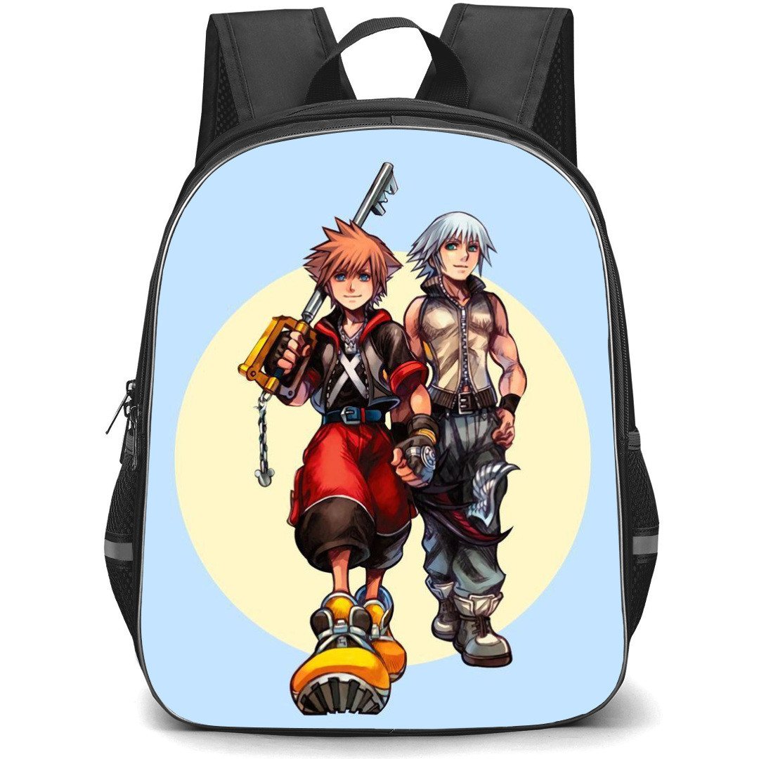 Kingdom Hearts Sora Backpack StudentPack - Sora & Riku Walking Blue Background