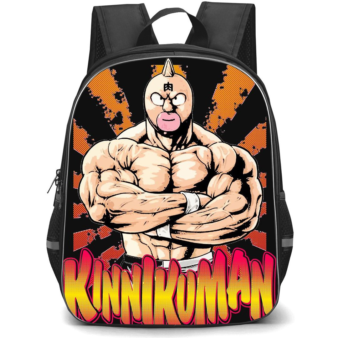 Kinikuman Backpack StudentPack - Kinikuman Retro Illustration Art On Black Background