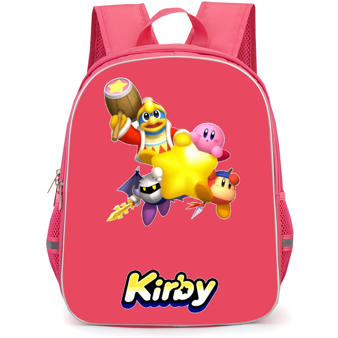 Kirby Backpack StudentPack - Kirby Characters Riding Warp Star Sticker