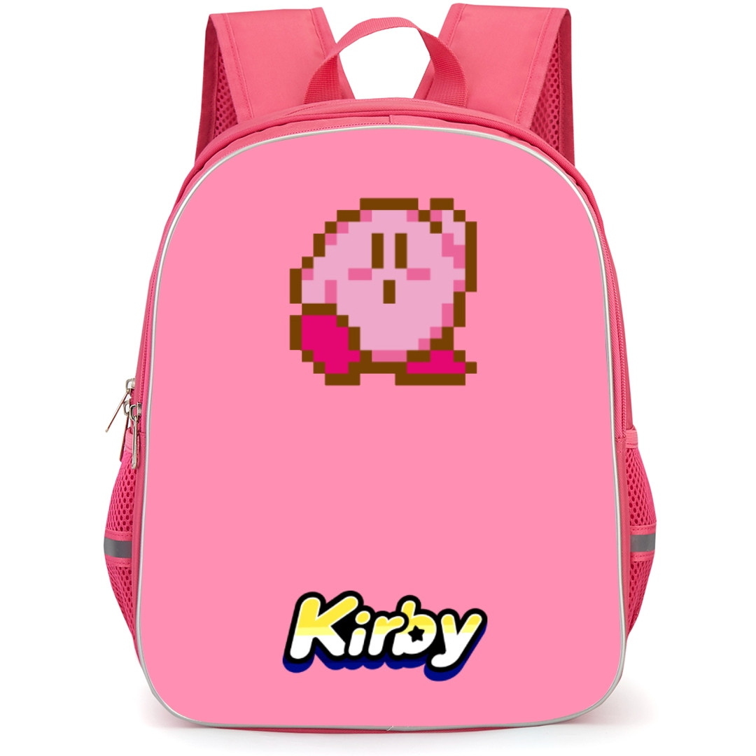 Kirby Backpack StudentPack - Kirby Pixal Art On Pink Background