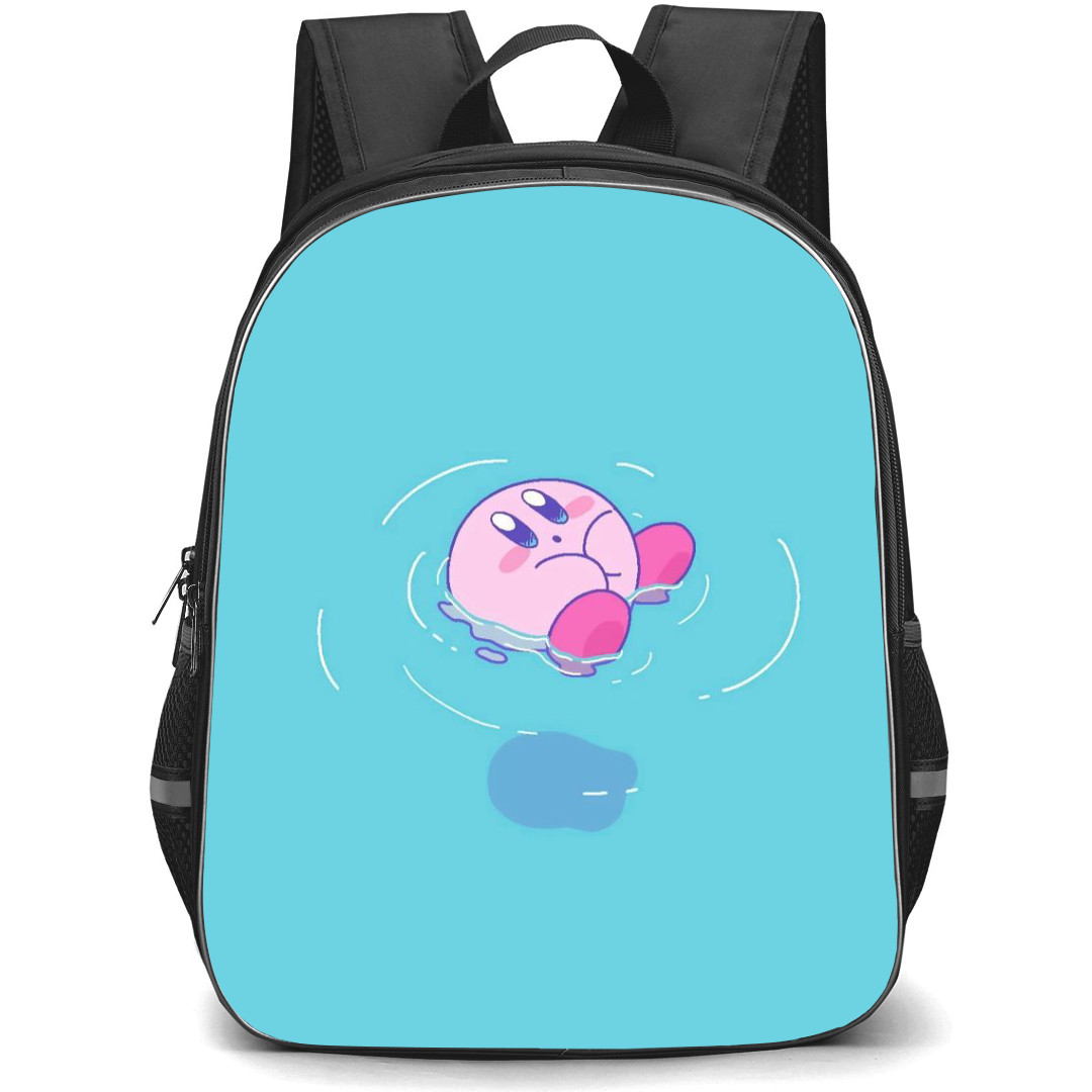 Kirby Backpack StudentPack - Kirby Swimming On Blue Background