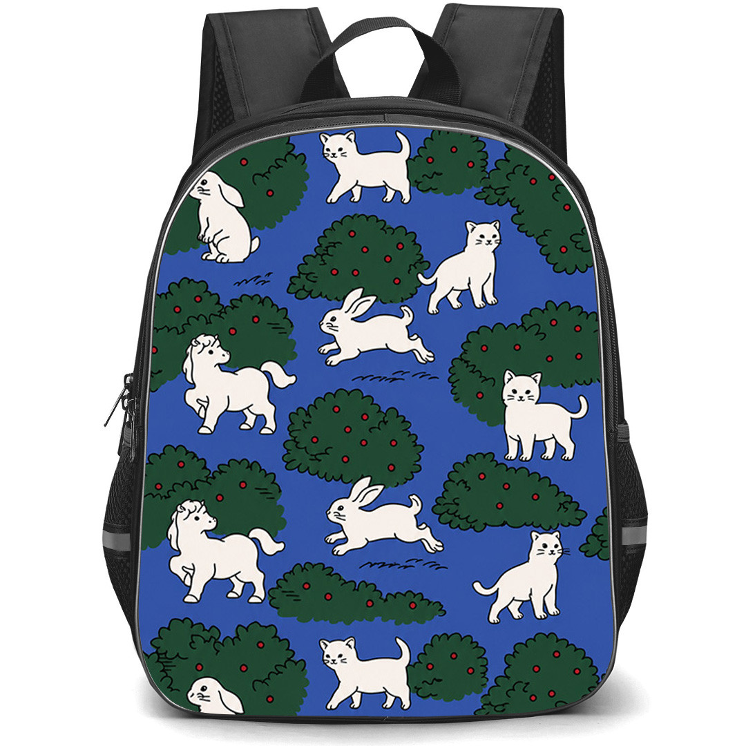 Kittybunnyponys Backpack School Bag StudentPack - Kittybunnyponys Kitty Bunny Pony Grove Pattern Poster