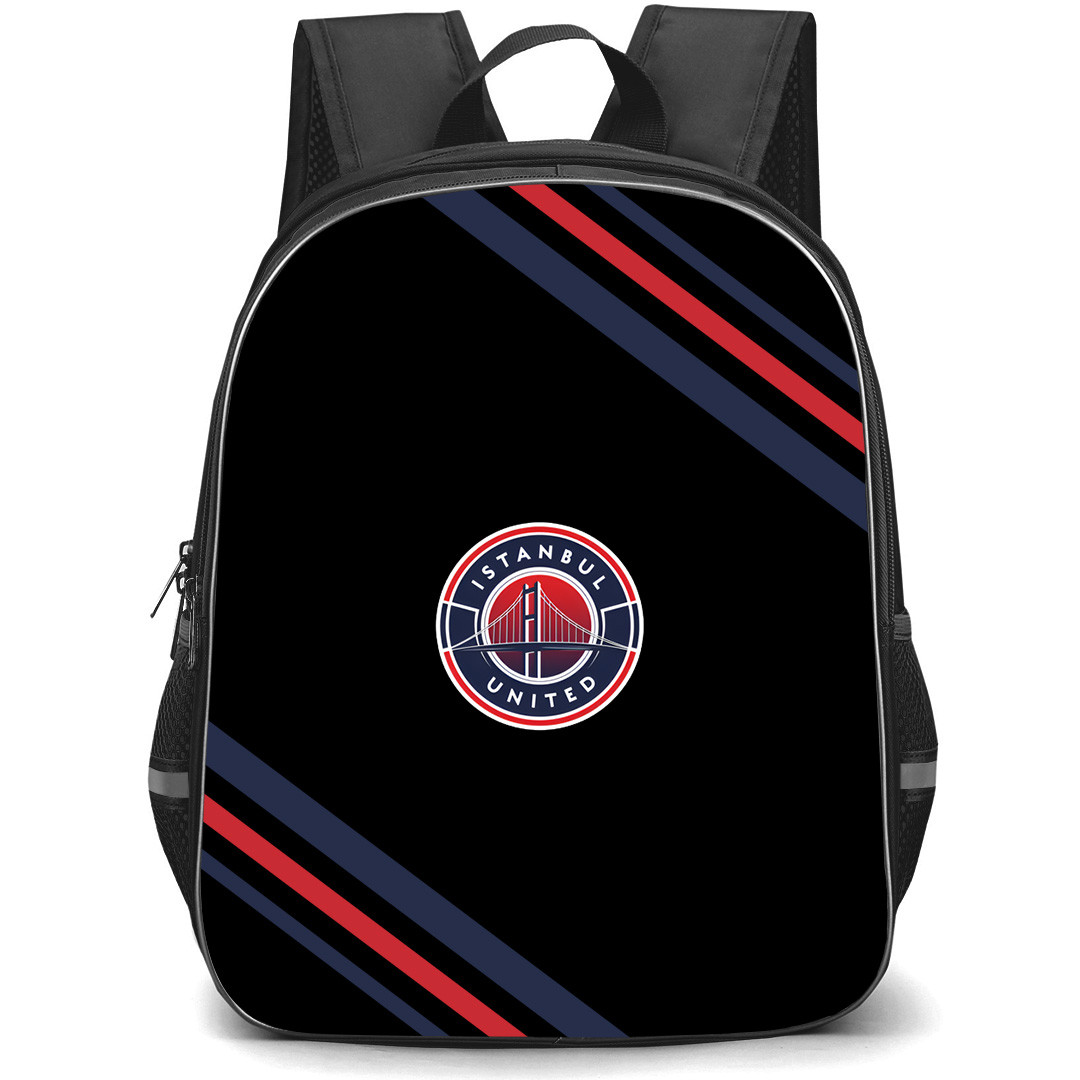 Istanbul United Backpack School Bag StudentPack - Istanbul United Large Logo With Stripe