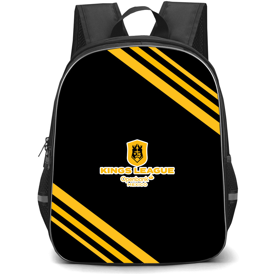 Kings League Mexico Logo Backpack School Bag StudentPack - Kings League Mexico Large Logo With Stripe