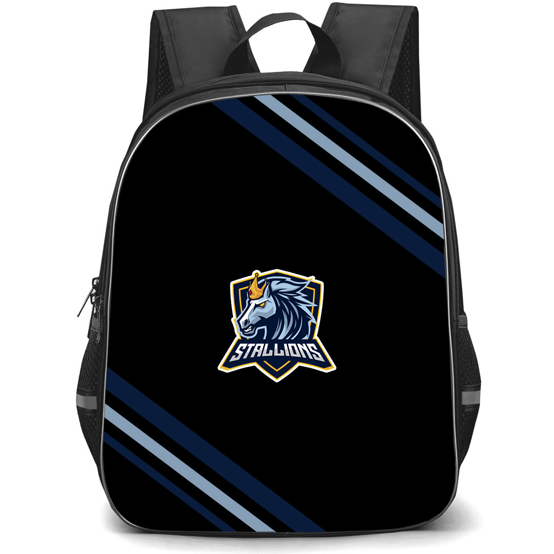 Stallions Backpack School Bag StudentPack - Stallions Large Logo With Stripe