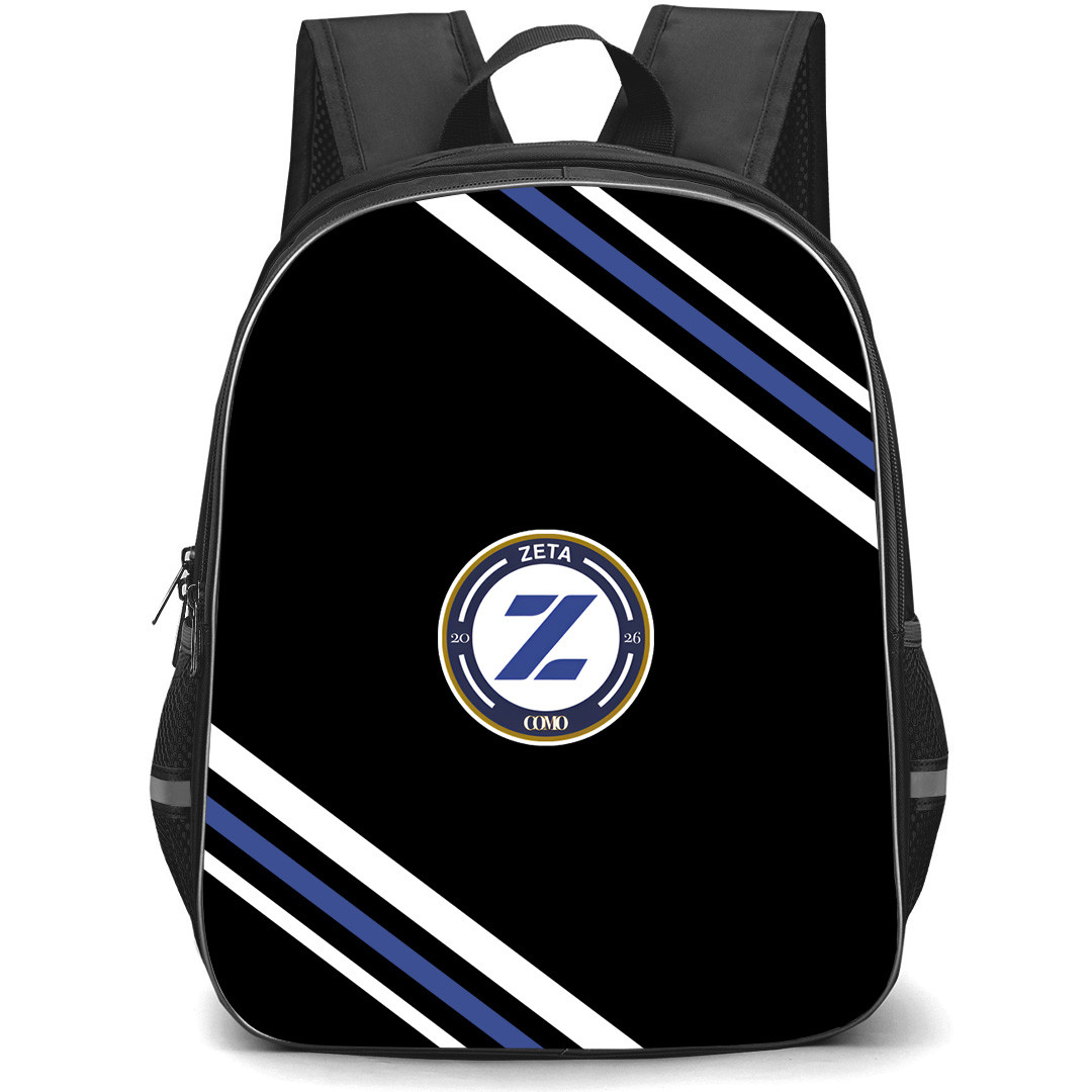 Zeta Como Backpack School Bag StudentPack - Zeta Como Large Logo With Stripe