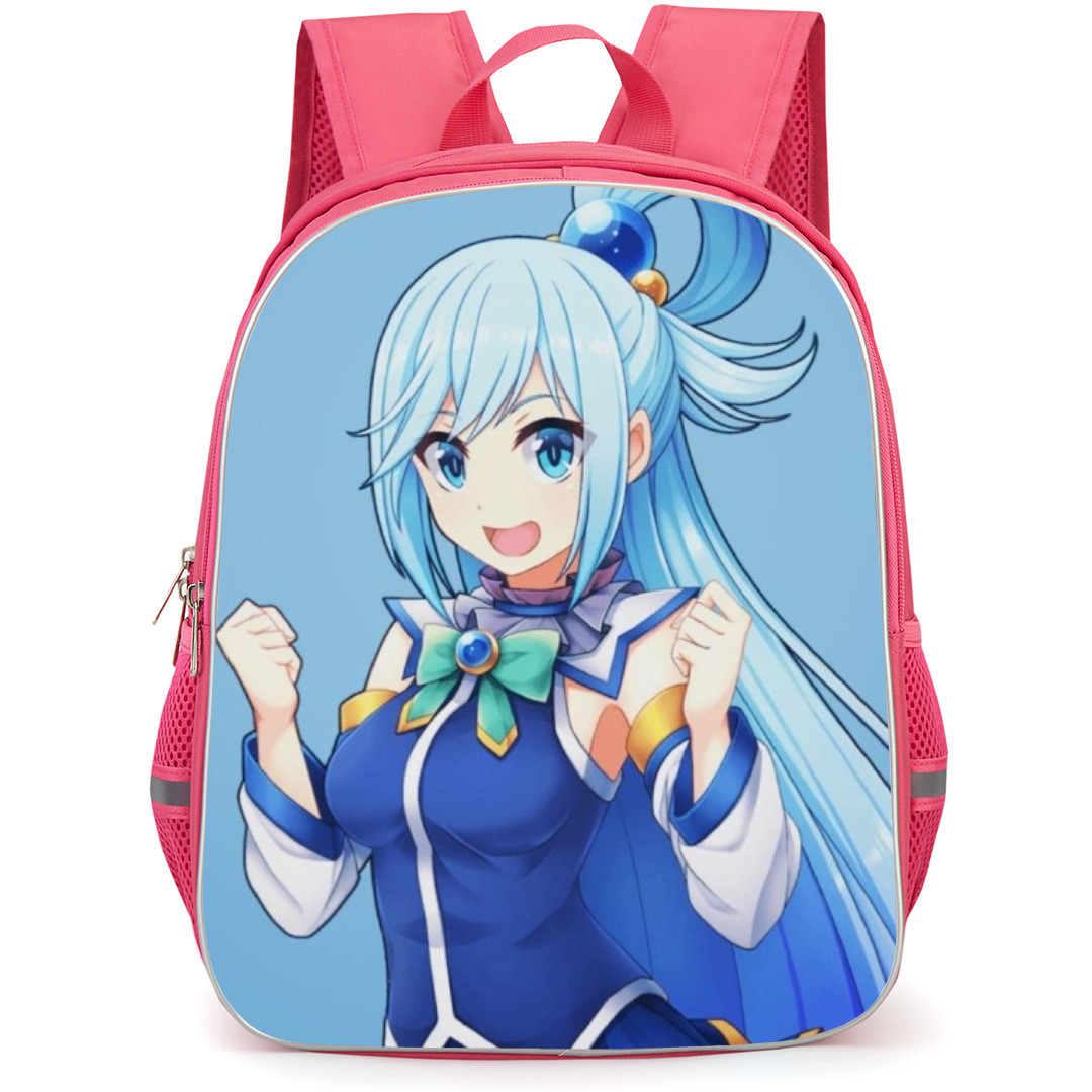 KonoSuba Aqua Backpack StudentPack - Aqua Minimalist Blue Background
