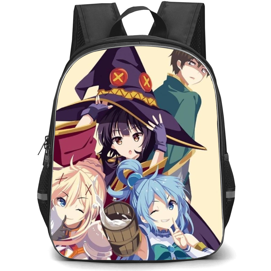 KonoSuba Backpack StudentPack - Characters Minimalist Beige Background