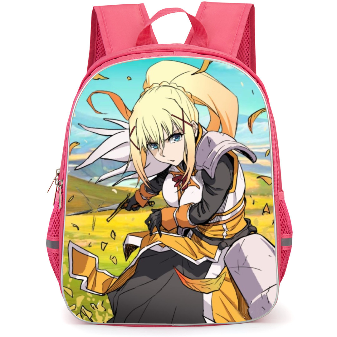 KonoSuba DarknessBackpack StudentPack - Darkness Sword Attack Mountain Background