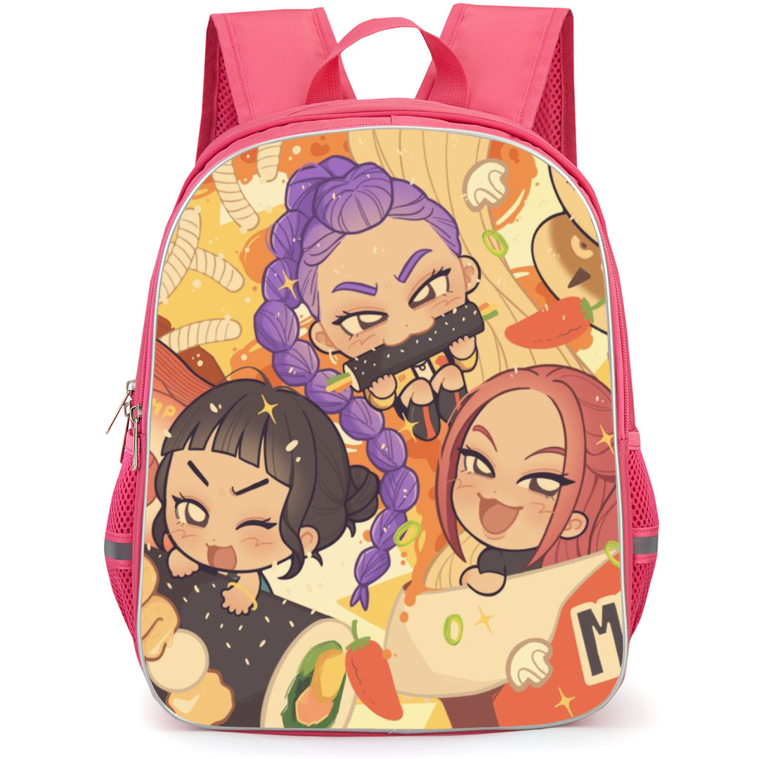 K-Pop Demon Hunters Backpack StudentPack - Character Illustration Art Food Huntrix