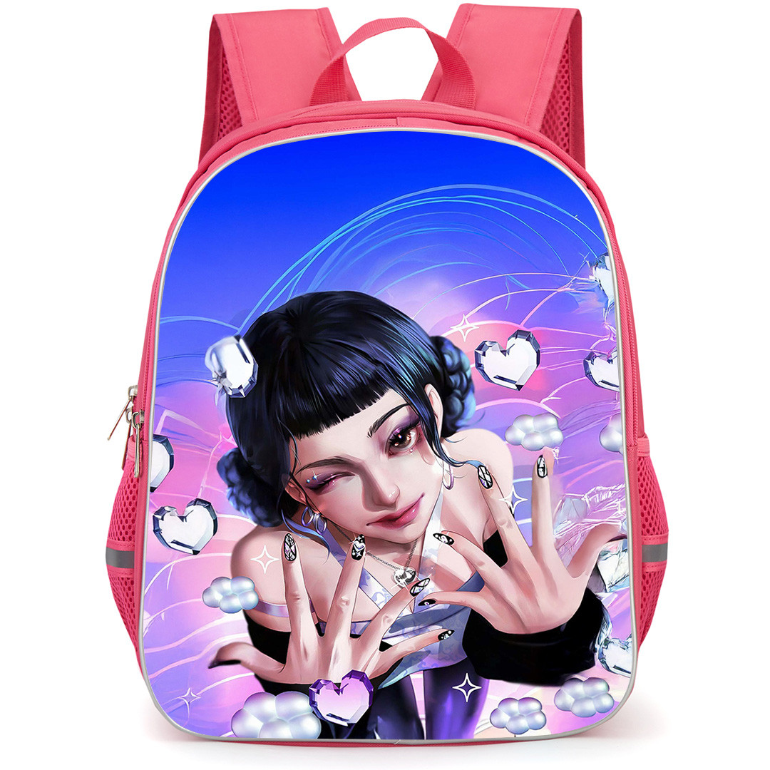 Kpop Demon Hunters Zoey Backpack School Bag StudentPack - Kpop Demon Hunters Zoey Blink Heart Crystals Floating