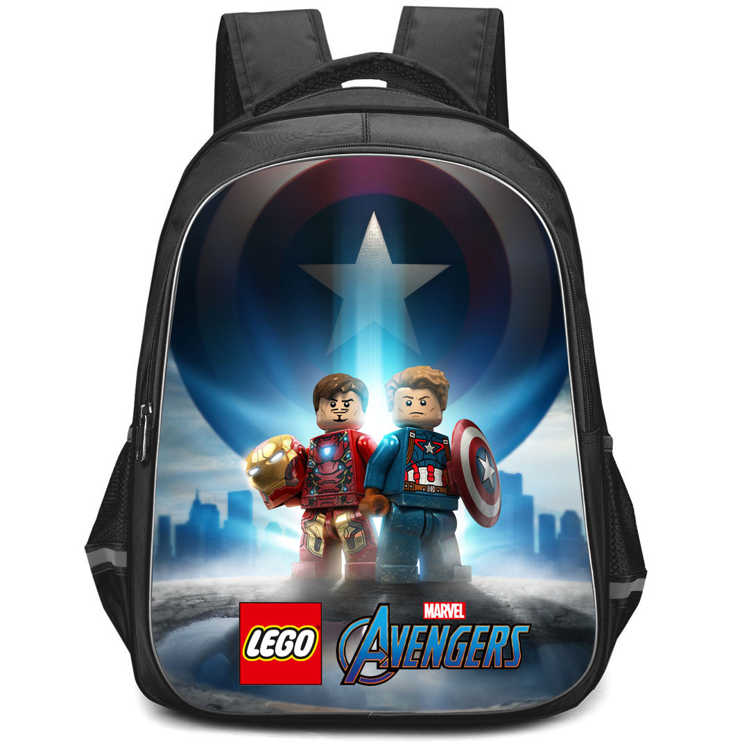 LEGO Marvel Avengers Captain America Backpack StudentPack - Captain America And Iron Man Double Heroes Poster