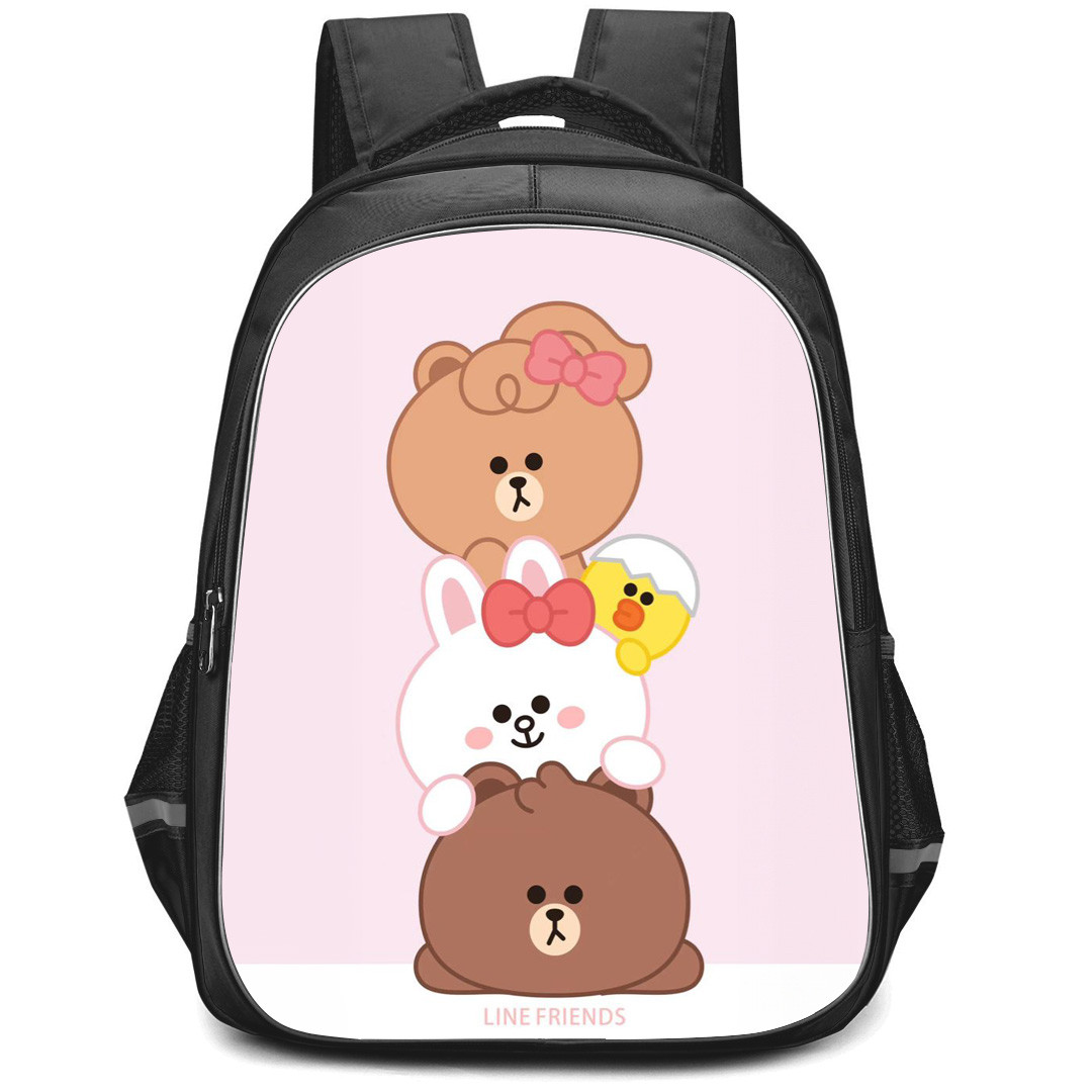 Lines Friends Backpack StudentPack - Lines Friends Brown Cony And Choco Poster