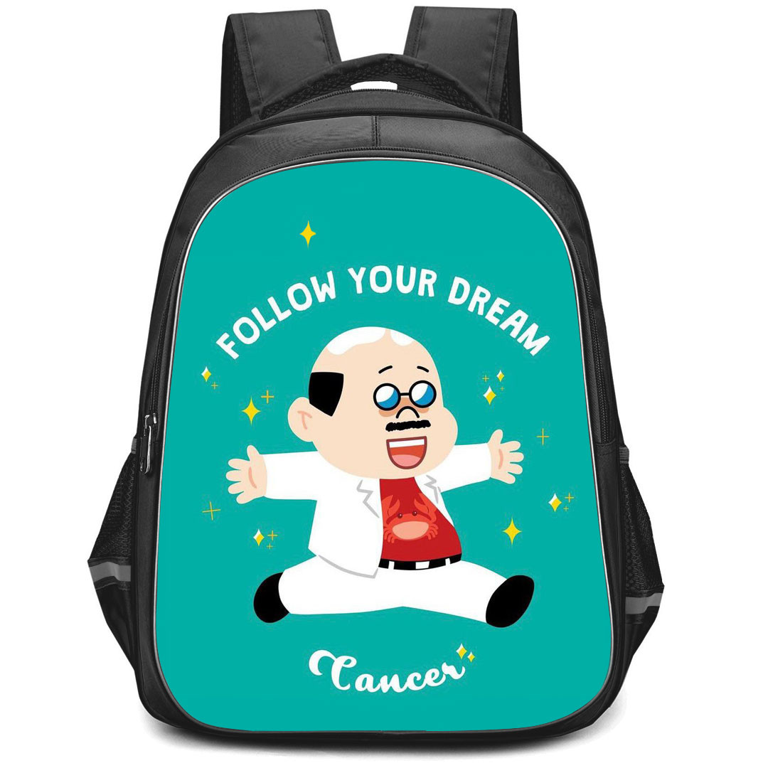 Lines Friends Boss Backpack StudentPack - Boss Follow Your Dream Poster Cyan Background
