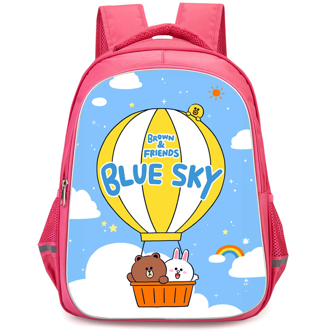 Lines Friends Backpack StudentPack - Lines Friends And Brown Blue Sky Poster