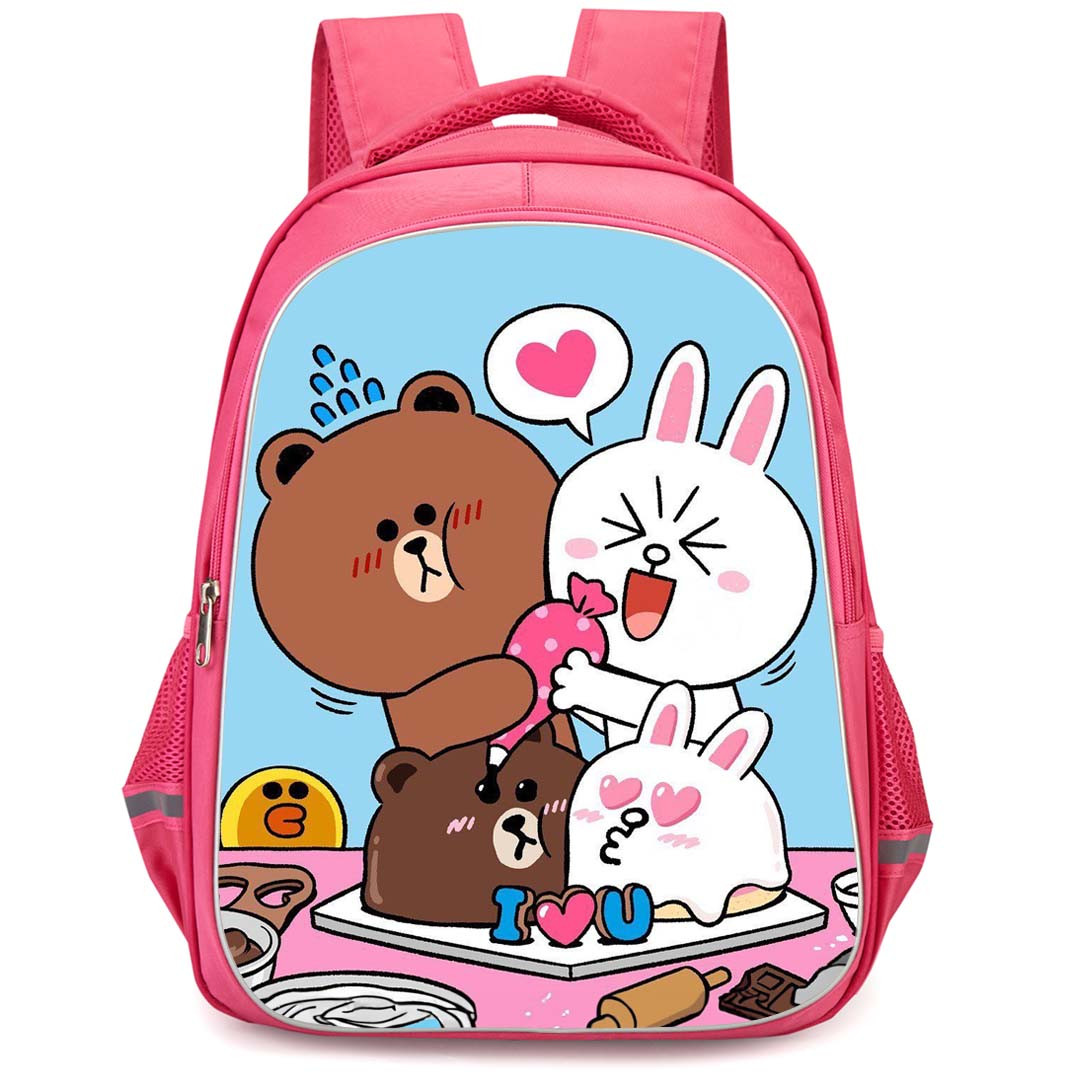 Lines Friends Backpack StudentPack - Lines Friends Brown And Cony Celebrations With Love