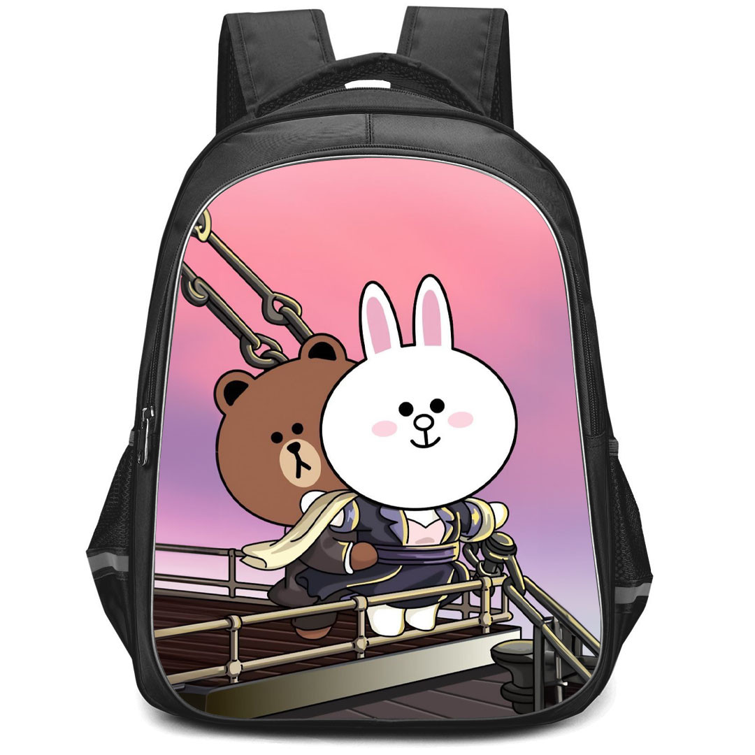 Lines Friends Backpack StudentPack - Lines Friends Brown And Cony Titanic Style Poster