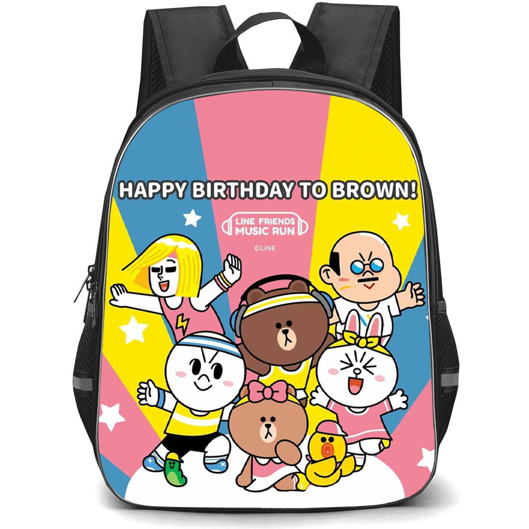 Lines Friends Brown Backpack StudentPack - Brown Happy Birthday To Brown Poster