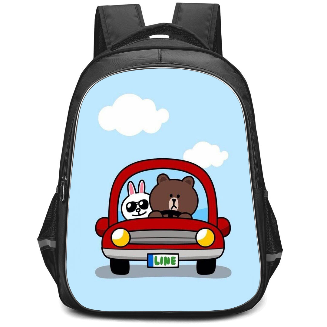 Lines Friends Backpack StudentPack - Lines Friends Brown And Cony Long Drive